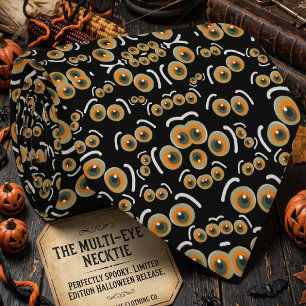 Scaredy Cat Halloween Boo Eyes Pattern Tie