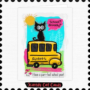 Scaredy Cat New School Year Card
