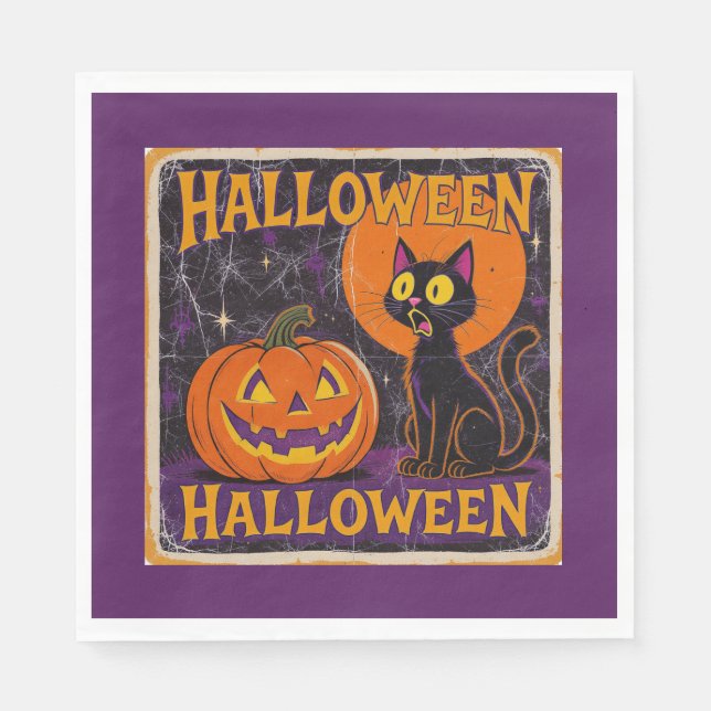 "Scaredy Cat" Replica Circa 1950's Napkin (Front)