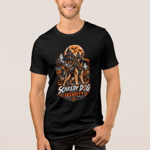 Scaredy Dog Security German Shepherd Halloween K9 Tri-Blend Shirt