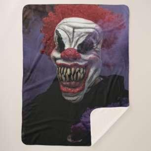 SCAREY CLOWN SHERPA BLANKET