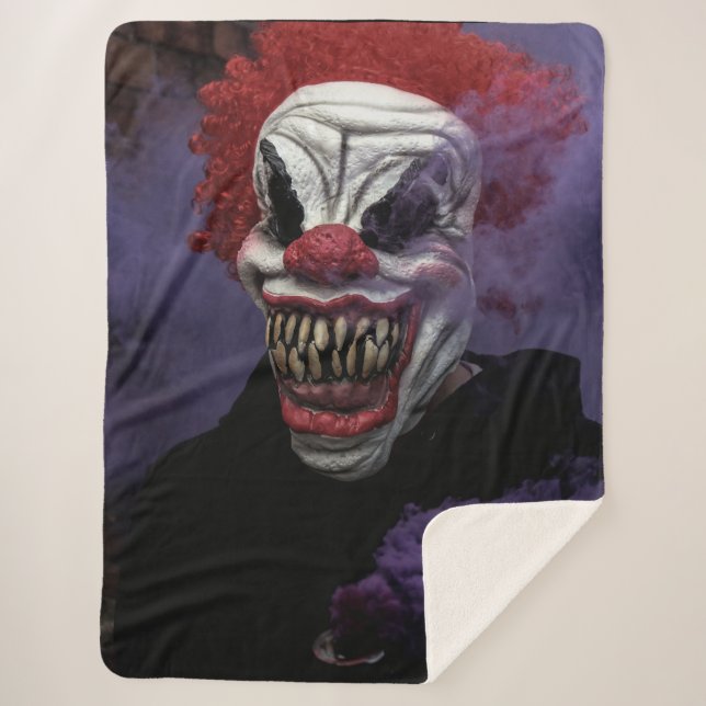 SCAREY CLOWN SHERPA BLANKET (Front)