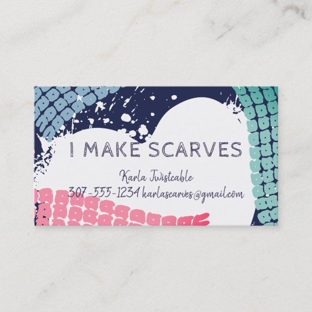 Scarf yarn knitting crochet crafts business card (Front)