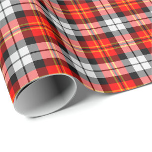 Scarlet and Black Sporty Plaid Wrapping Paper