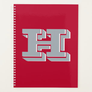 Scarlet and Gray School Pride Color Style Monogram Planner