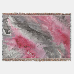 Scarlet Ashes Watercolor Throw Blanket