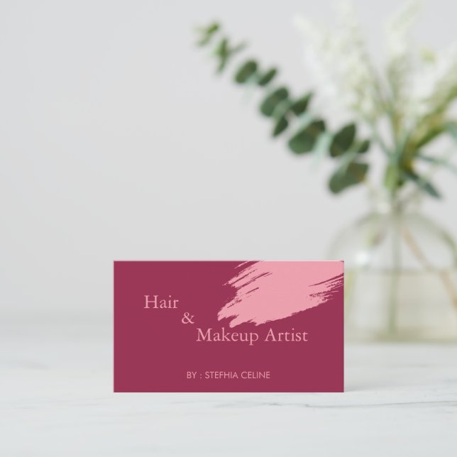 Scarlet Beauty Creations Hair & Makeup Business Card (Standing Front)