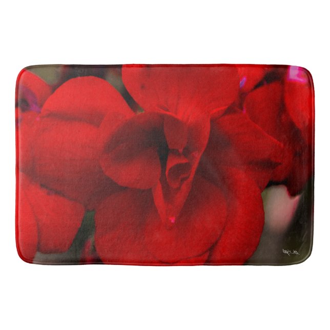 Scarlet Begonias Bath Mat (Front)