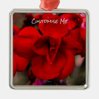 Scarlet Begonias Metal Tree Decoration