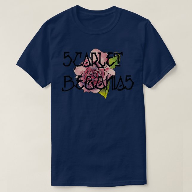Scarlet Begonias Watercolor  T-Shirt (Design Front)