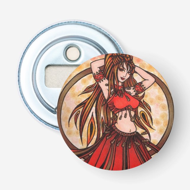 Scarlet belly dancer bottle opener (Front)