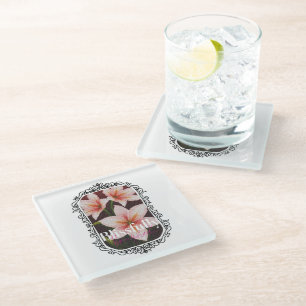 Scarlet Blossom Glass Coaster