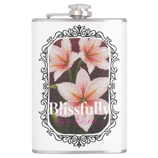 Scarlet Blossom Hip Flask (Front)