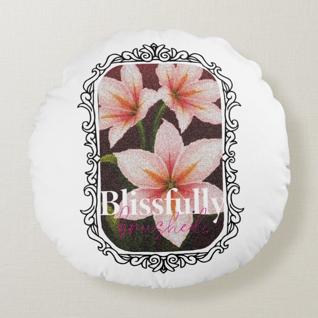 Scarlet Blossom Round Cushion (Front)