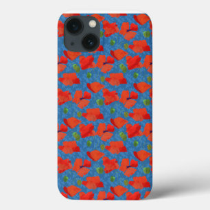 Scarlet Field Poppies on Blue iPad Case-Mate Case