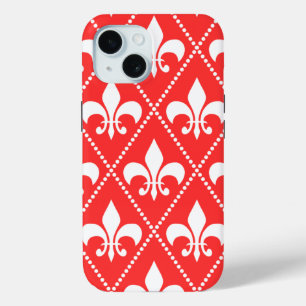 Scarlet Fleur de Lis iPhone 15 Case