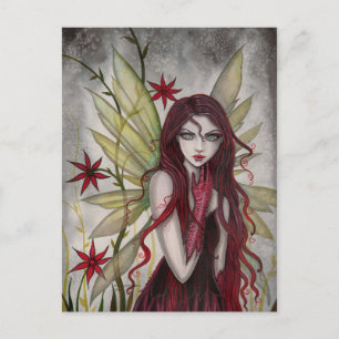 Scarlet Flower Fairy Fantasy Art by Molly Harrison Postcard