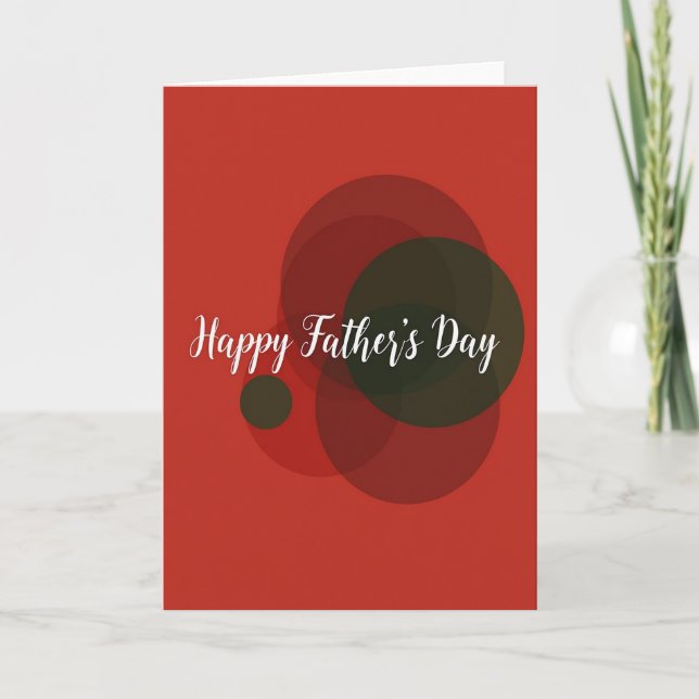Scarlet Geometric Fathers Day Card (Front)