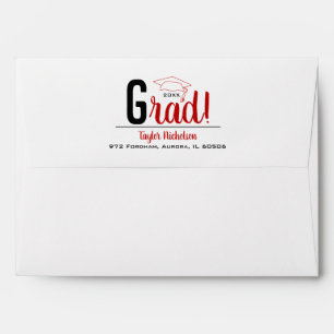 Scarlet Graduation Cap Envelope