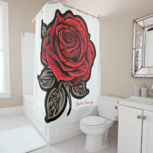 Scarlet Harmony Shower Curtain