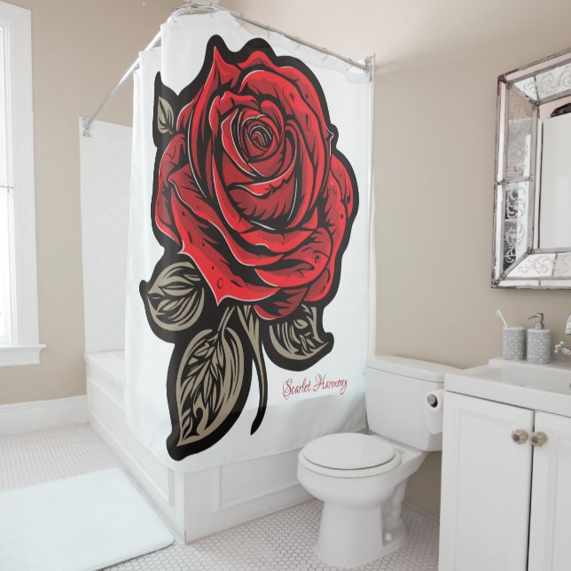  Scarlet Harmony  Shower Curtain (In Situ)