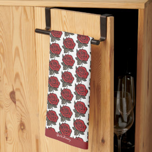 Scarlet Harmony Tea Towel