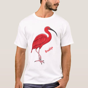 Scarlet ibis bird cartoon illustration  T-Shirt