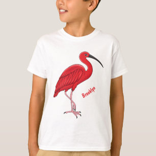 Scarlet ibis bird cartoon illustration T-Shirt