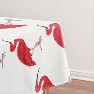 Scarlet ibis bird cartoon illustration tablecloth