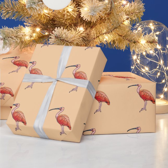 Scarlet Ibis Bird Happy Birthday Wrapping Paper (Holidays)