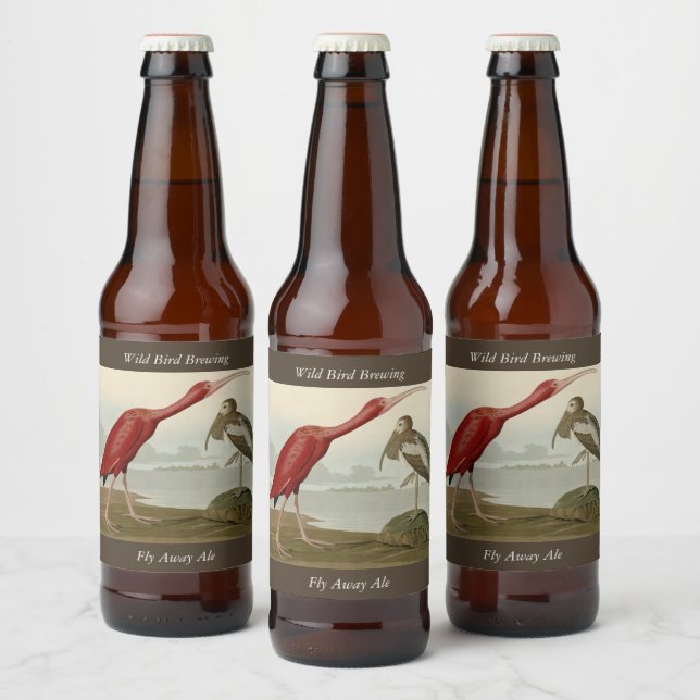 Scarlet Ibis - from Audubon's Birds of America Beer Bottle Label (Bottles)