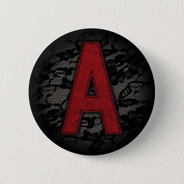 Scarlet Letter A 6 Cm Round Badge (Front)
