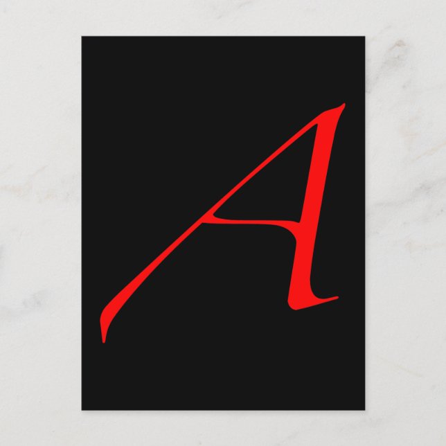 Scarlet letter A (for Atheist) Postcard (Front)