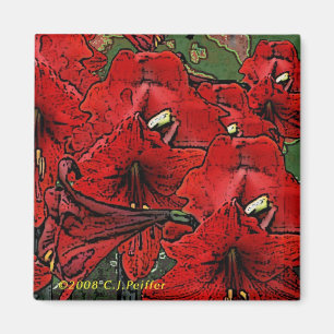 'Scarlet Lilies' Magnet