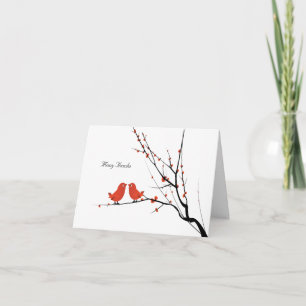 Scarlet Lovebirds Personalised Photo Thank You Card