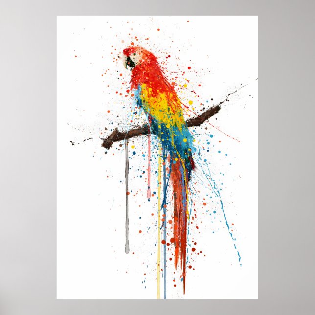  Scarlet Macaw Bird Poster (Front)