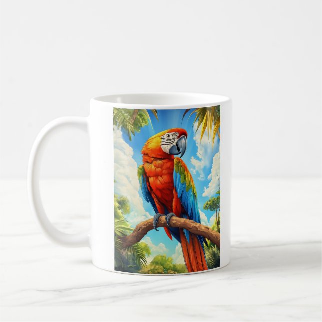 Scarlet Macaw Coffee Mug (Left)