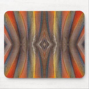 Scarlet Macaw feather design Mouse Mat