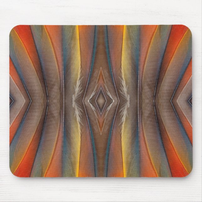 Scarlet Macaw feather design Mouse Mat (Front)
