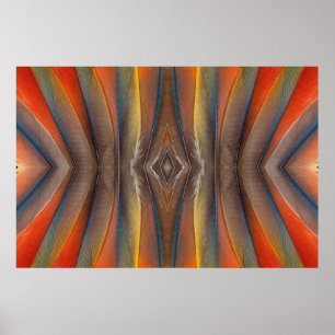 Scarlet Macaw feather design Poster