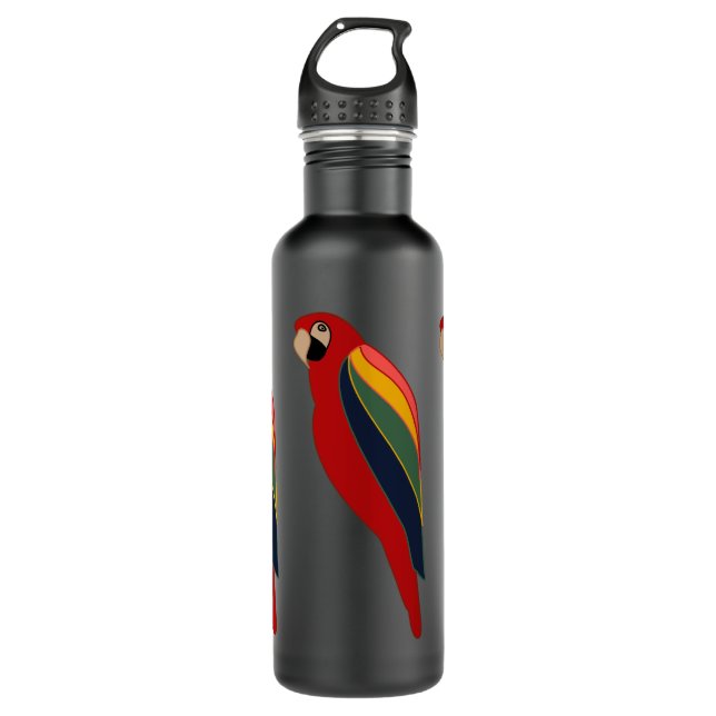 Scarlet Macaw on Water Bottle (Front)