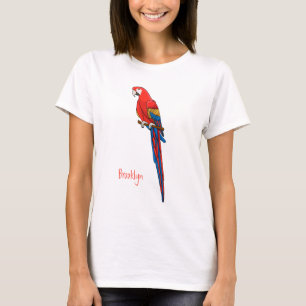 Scarlet macaw parrot cartoon illustration T-Shirt