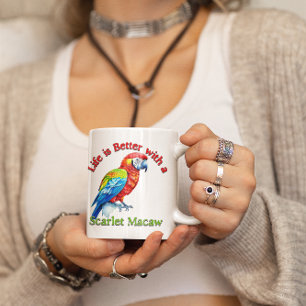 Scarlet Macaw Parrot Coffee Lover Gift Mug