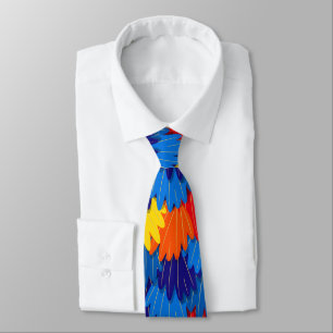 Scarlet Macaw Parrot Feathers Colourful Tie
