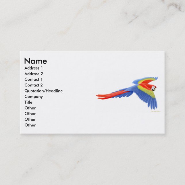 Scarlet Macaw Profile Card (Front)