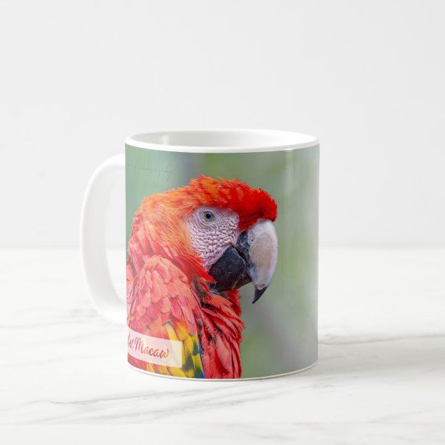 Scarlet Macaw Psalm 91:4 KJV Coffee Mug (Front Left)