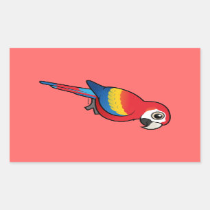 Scarlet Macaw Rectangular Sticker