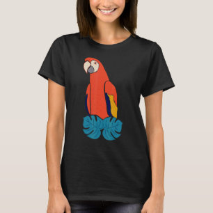 Scarlet Macaw Red Yellow And Blue Bird Graphic T-Shirt