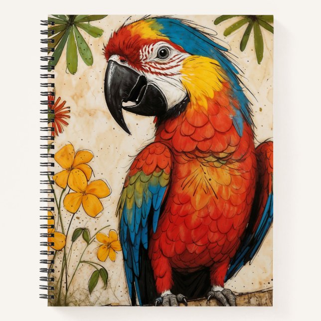 Scarlet Macaw Sketch Notebook (Front)