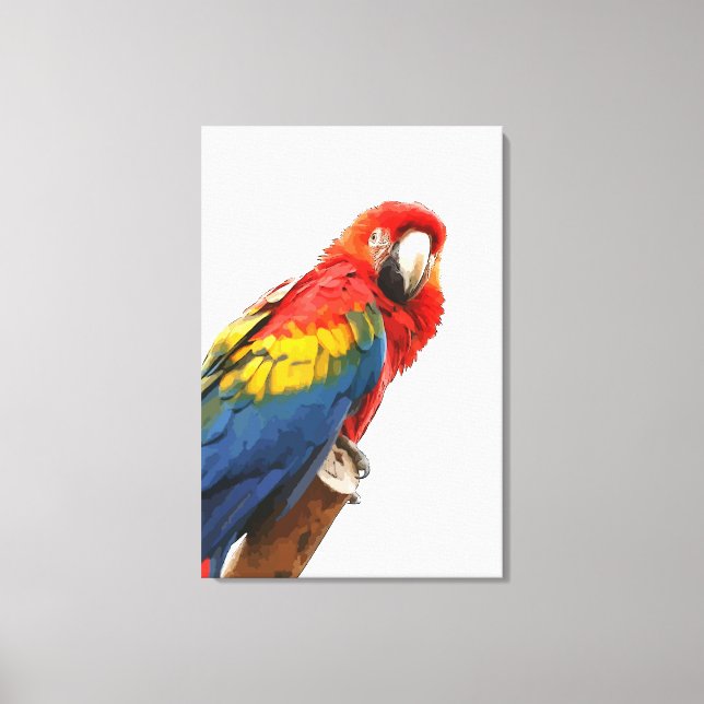 Scarlet Macaw Wrapped Canvas Print (Front)